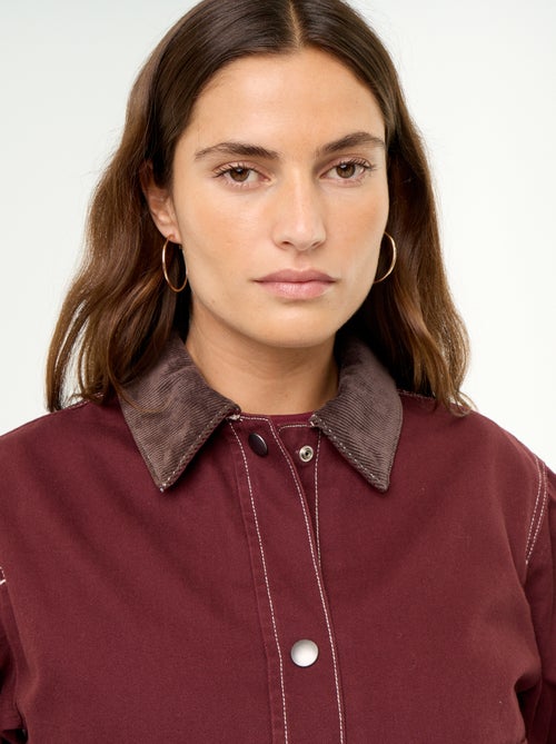 Denim workwearjas met fluwelen kraag - Kiabi