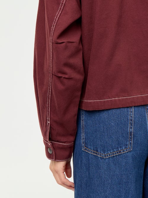 Denim workwearjas met fluwelen kraag - Kiabi