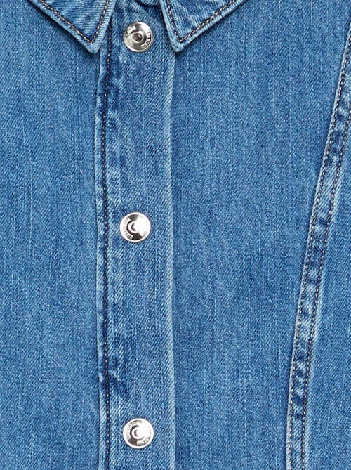Denimjurk met lange mouwen en blousekraag - Kiabi Denimjurk met lange mouwen en blousekraag - Kiabi