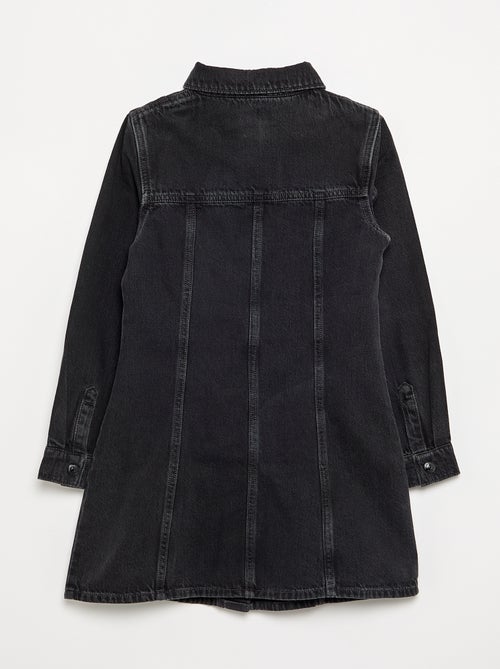 Denimjurk met lange mouwen en blousekraag - Kiabi Denimjurk met lange mouwen en blousekraag - Kiabi