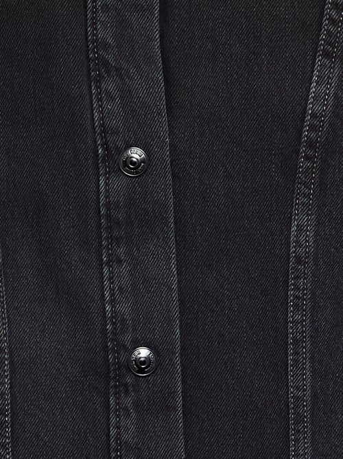 Denimjurk met lange mouwen en blousekraag - Kiabi Denimjurk met lange mouwen en blousekraag - Kiabi