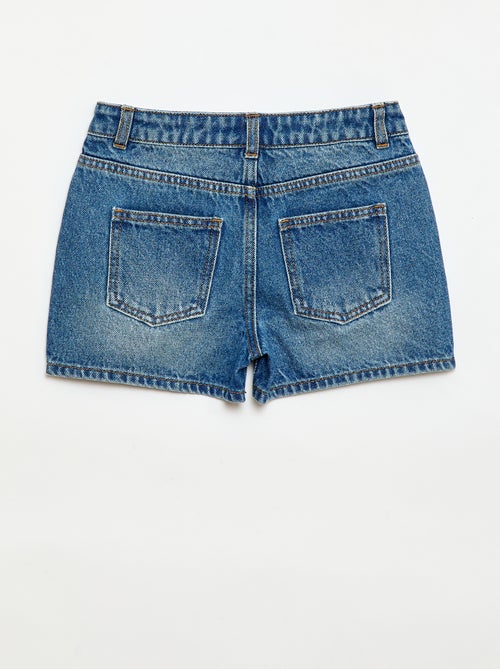 Denimshort met hoge taille - Kiabi