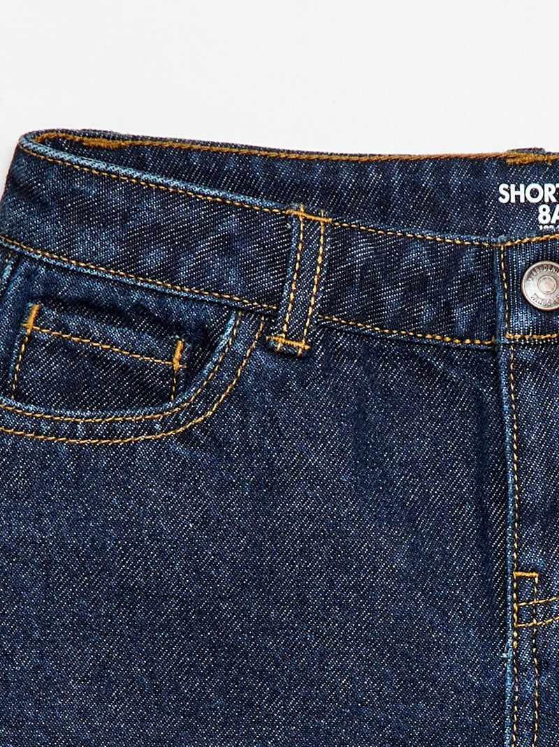 Denimshort met hoge taille Blauw - Kiabi