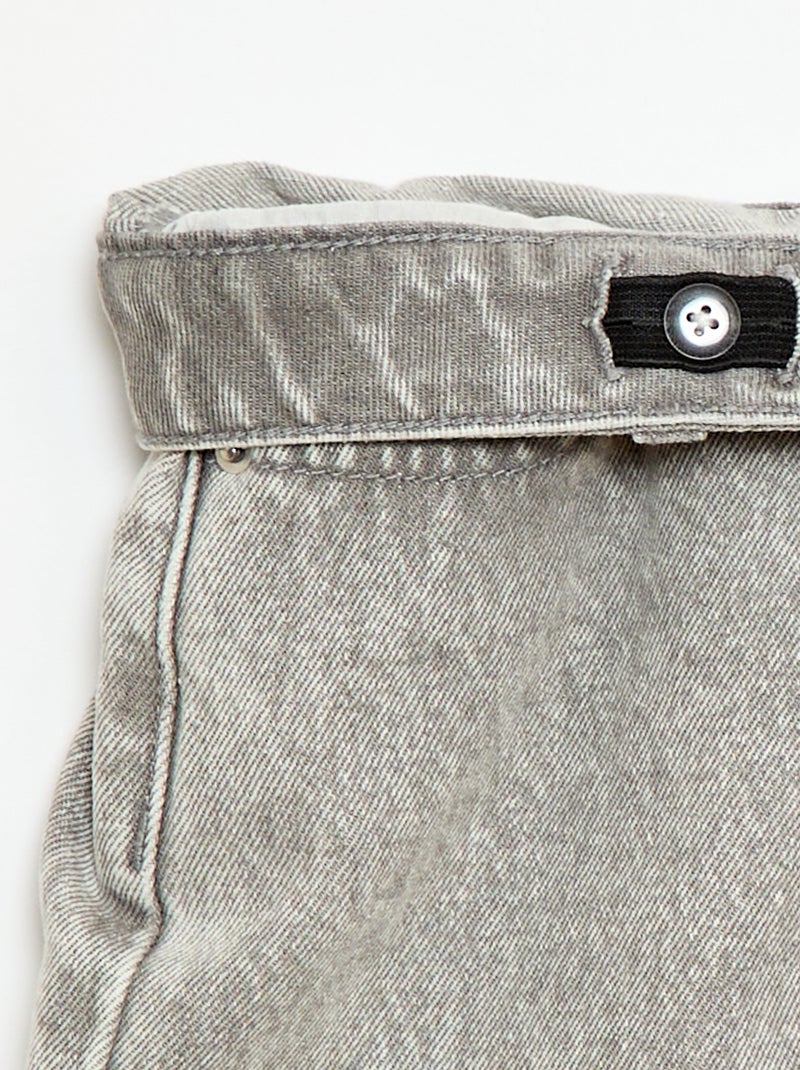 Denimshort met hoge taille Grijs - Kiabi