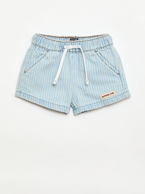 Denimshort met trekkoordjes - Kiabi