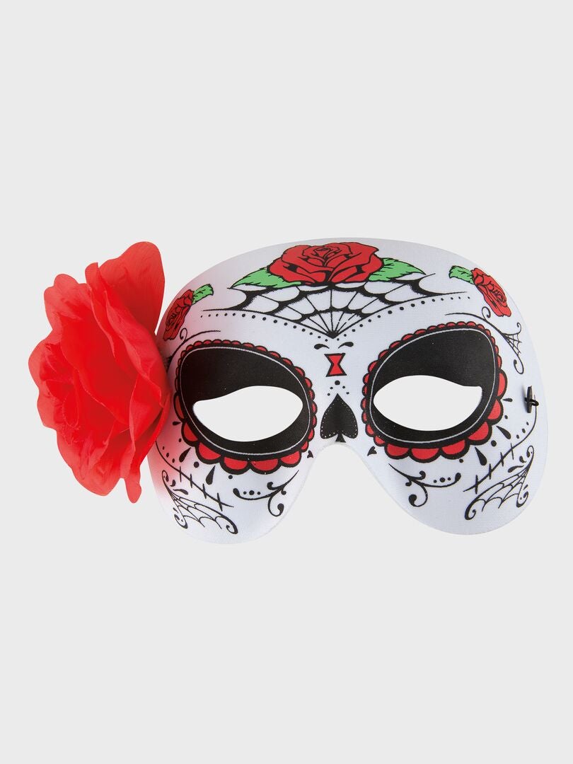 'Día de Muertos'-masker - Verkleedkleding wit / rood - Kiabi
