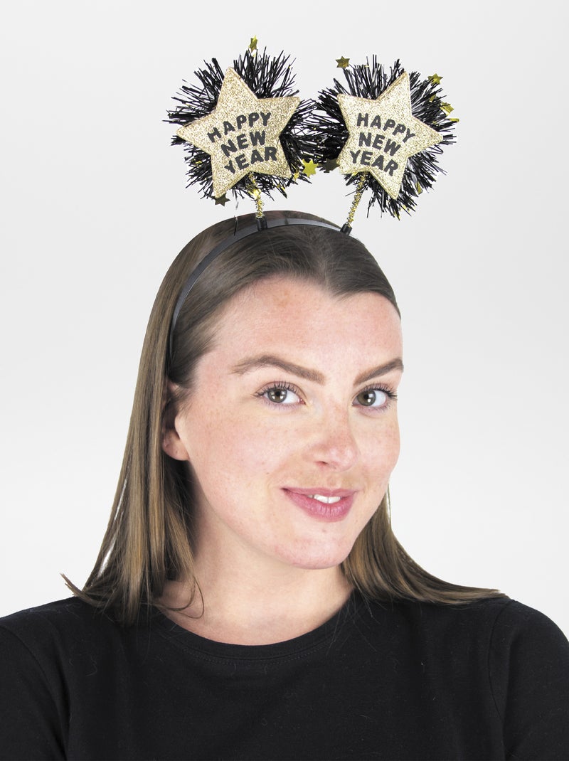 Diadeem 'Happy New Year' ZWART - Kiabi