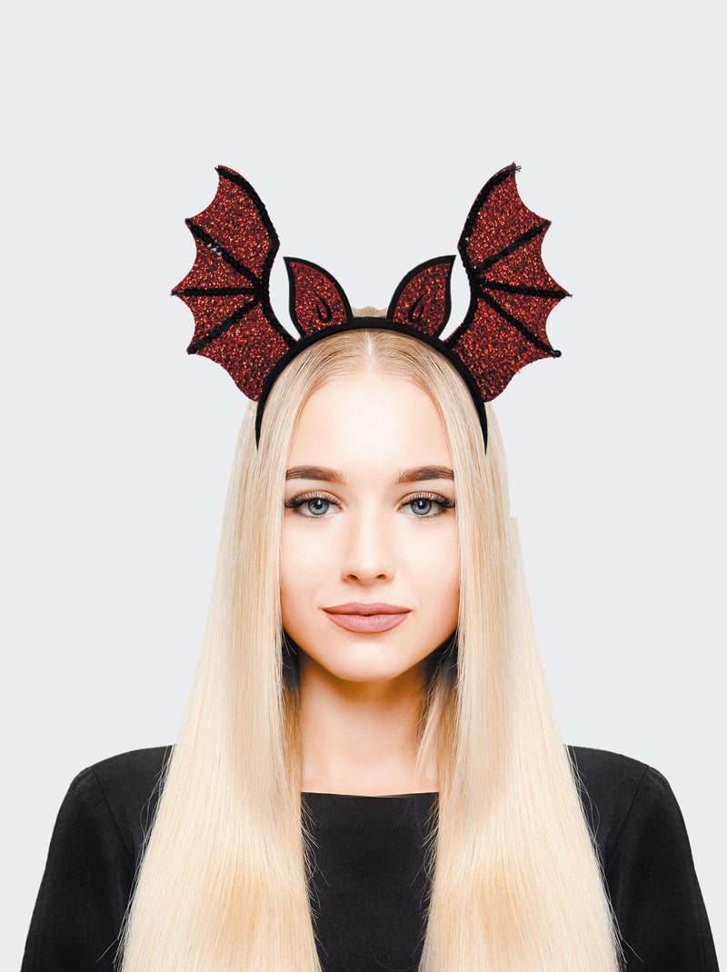Diadeem met vleermuis rood / zwart - Kiabi