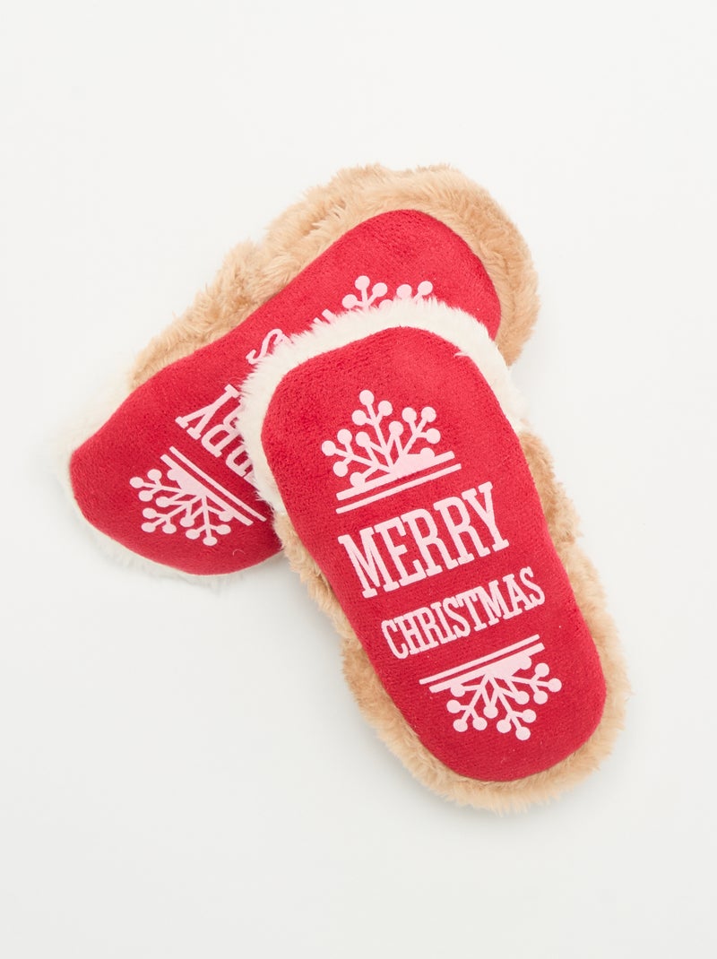 Dierenkerstpantoffels Camel - Kiabi