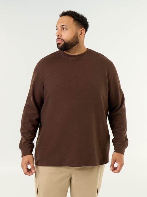 Dik T-shirt met ronde hals en lange mouwen - Kiabi