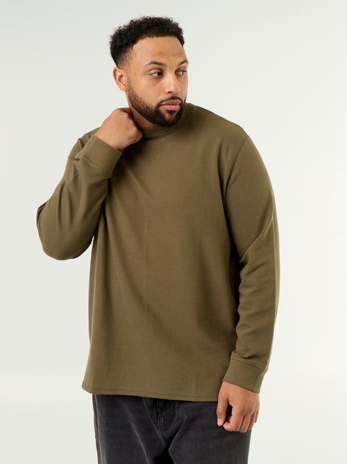 Dik T-shirt met ronde hals en lange mouwen - Kiabi