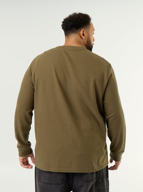 Dik T-shirt met ronde hals en lange mouwen - Kiabi