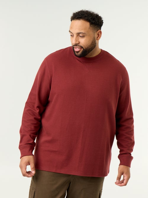 Dik T-shirt met ronde hals en lange mouwen - Kiabi