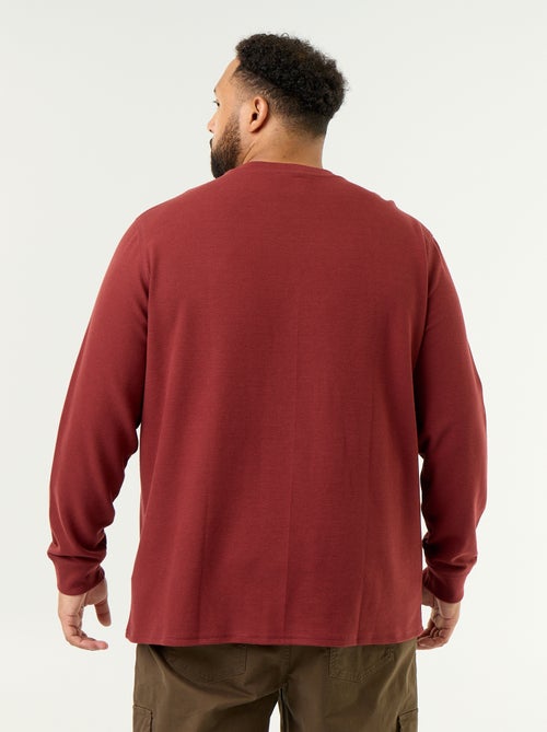 Dik T-shirt met ronde hals en lange mouwen - Kiabi