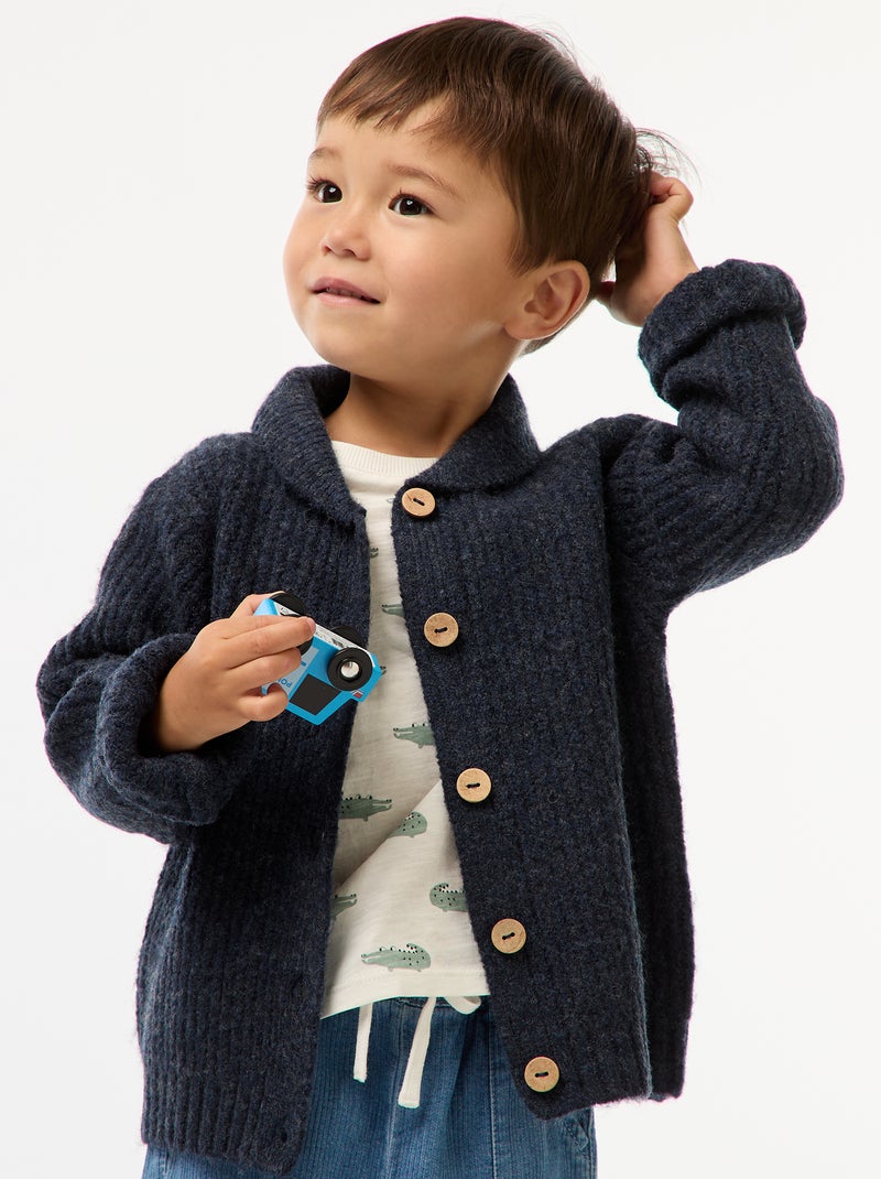 Dik vest met sjaalkraag Blauw - Kiabi