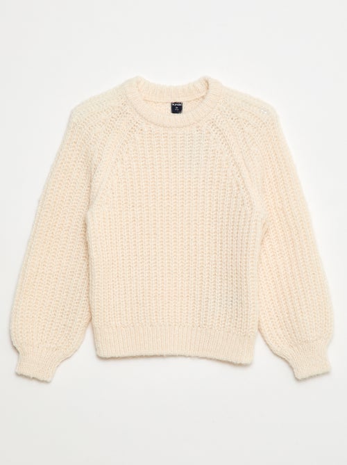 Dikke, gebreide trui met strepen - Kiabi