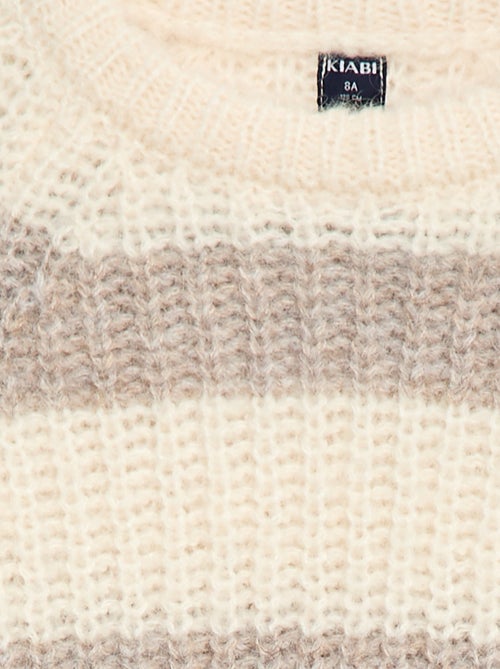 Dikke, gebreide trui met strepen - Kiabi