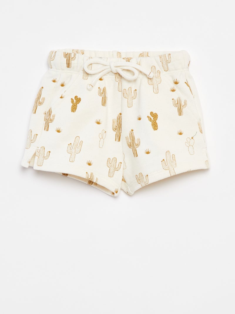 Dikke short met print WIT - Kiabi
