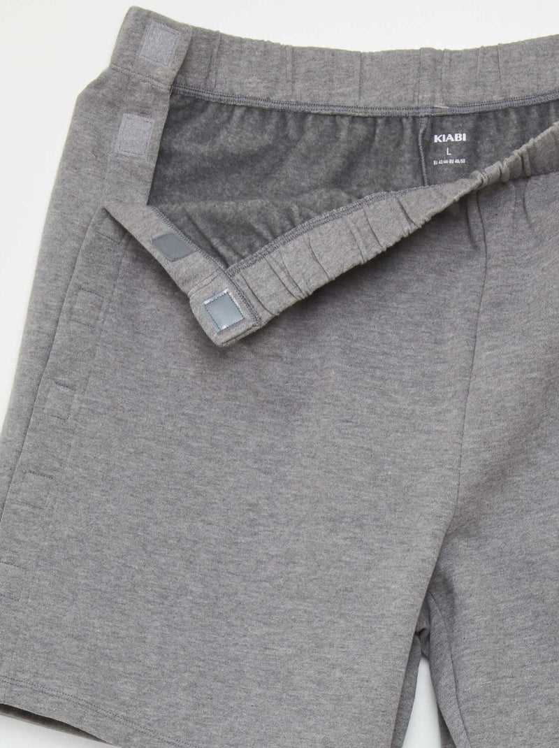 Dikke short met volledige opening - gemakkelijk aan te trekken collectie GRIJS - Kiabi