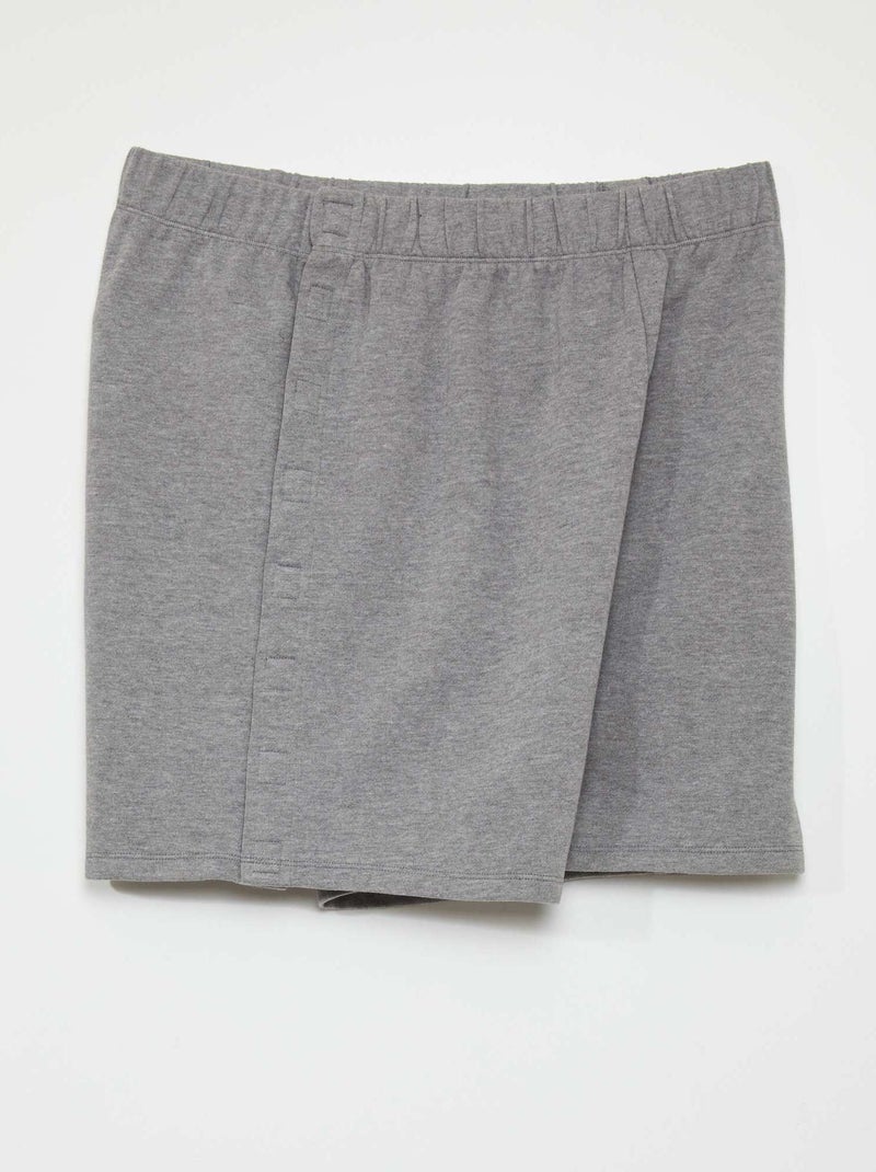Dikke short met volledige opening - gemakkelijk aan te trekken collectie GRIJS - Kiabi