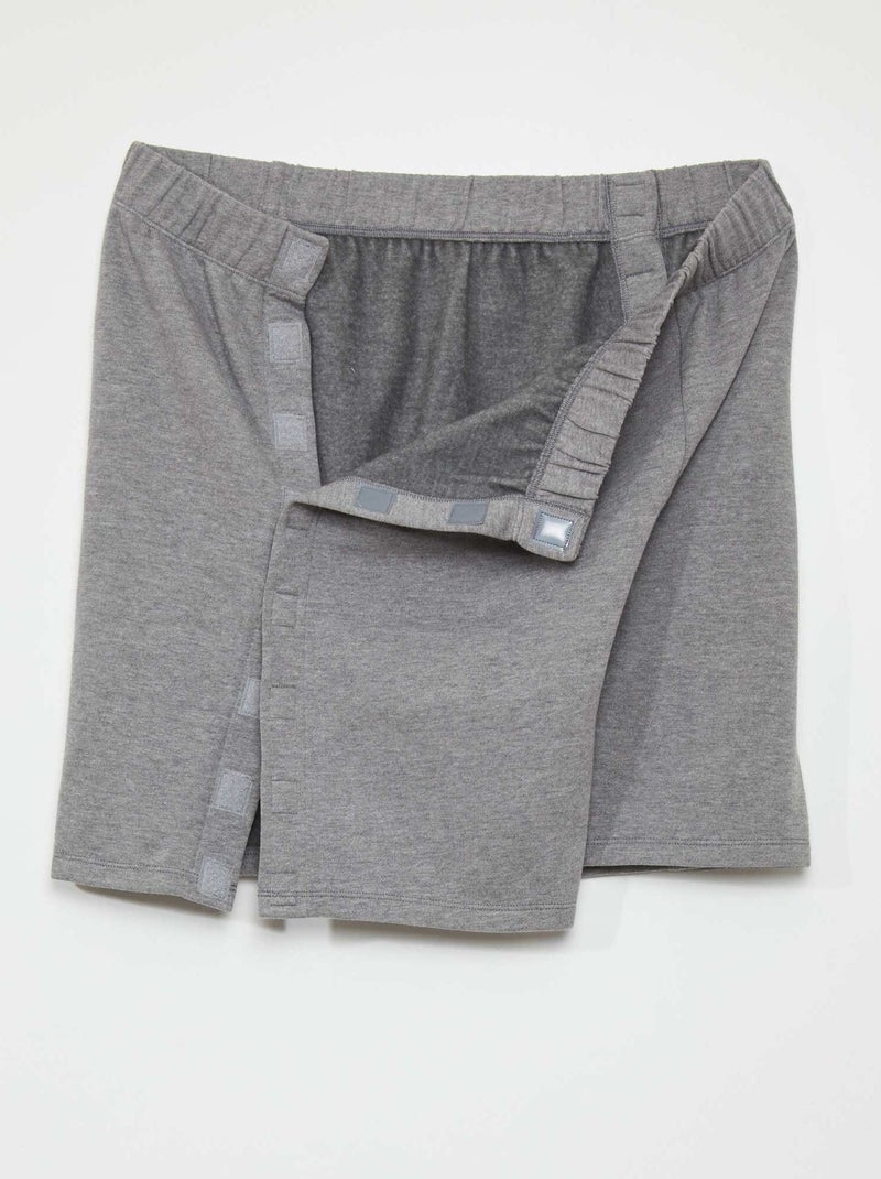 Dikke short met volledige opening - gemakkelijk aan te trekken collectie GRIJS - Kiabi