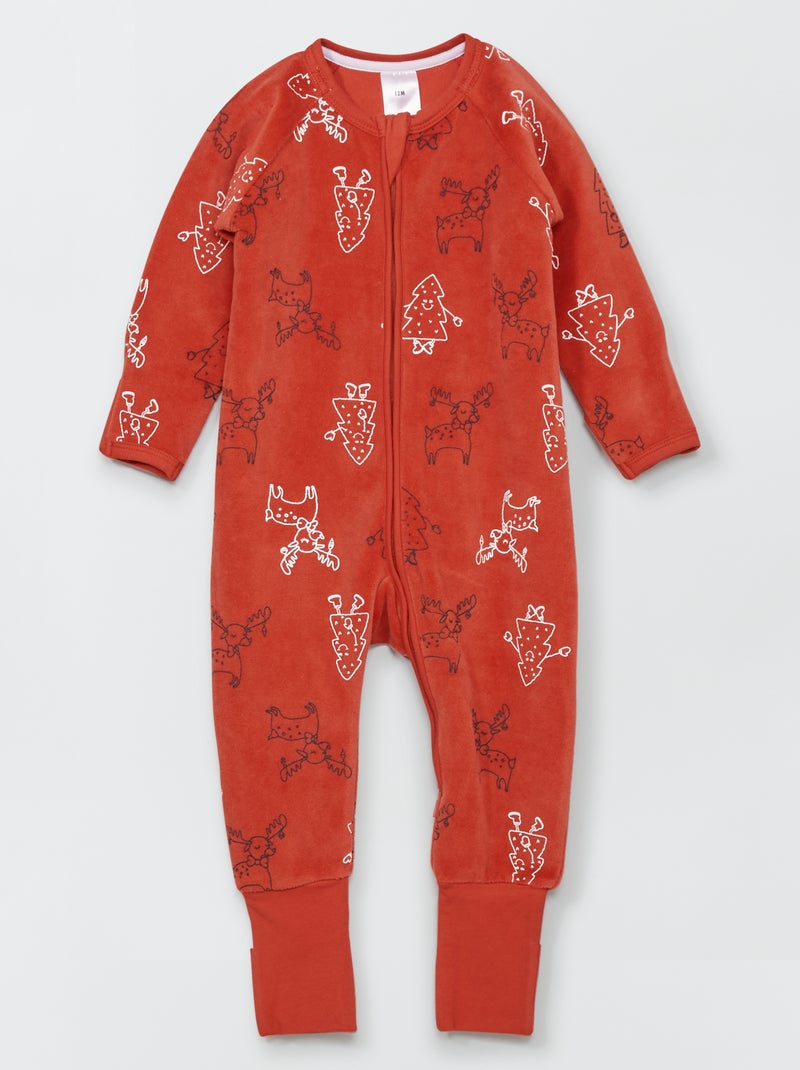 DIM baby - Jumpsuit van velours BIEGE - Kiabi