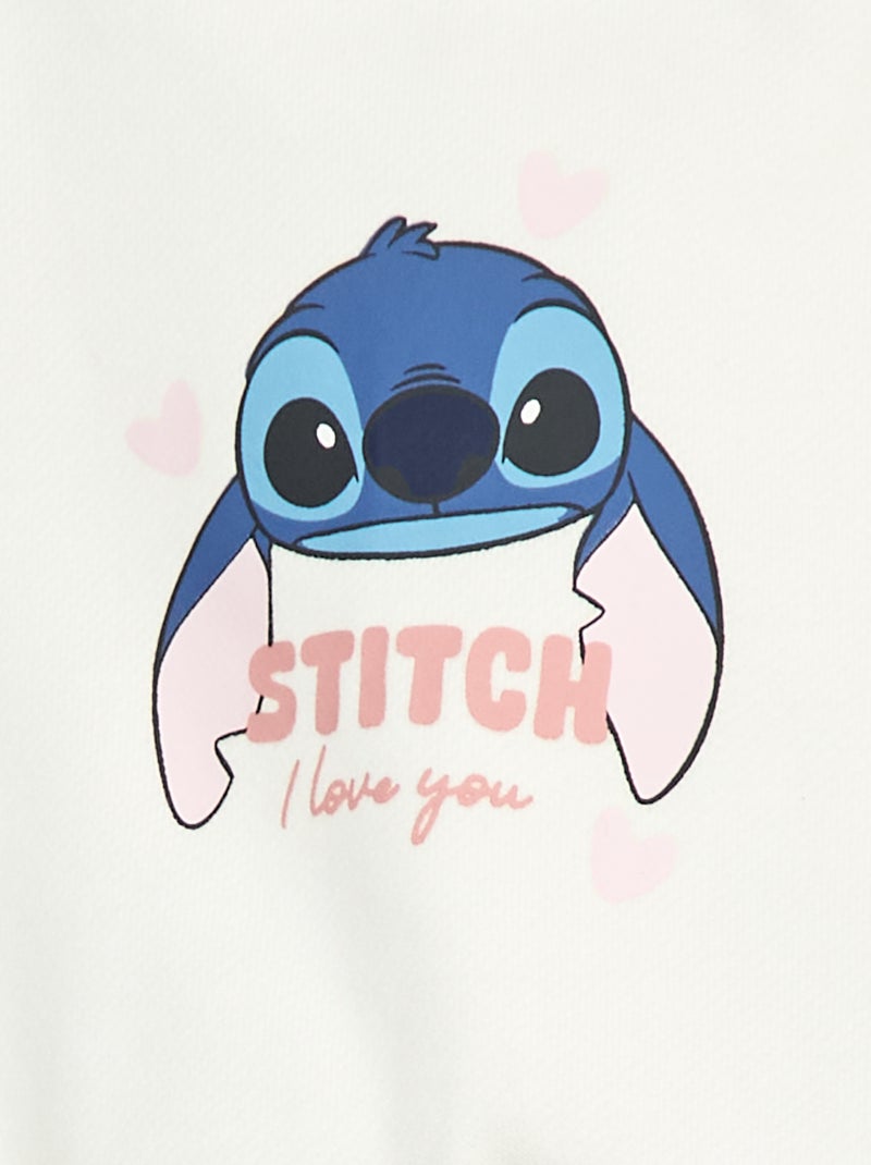 Disney-joggingpak met Stitch-print: sweater + broek - 2-delig Wit - Kiabi
