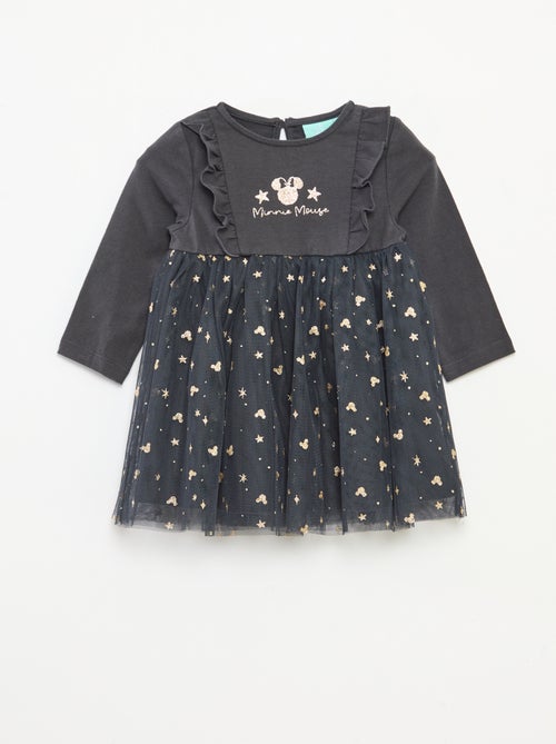 Disney-kerstjurk met fluweelachtige Minnie-print - Kiabi