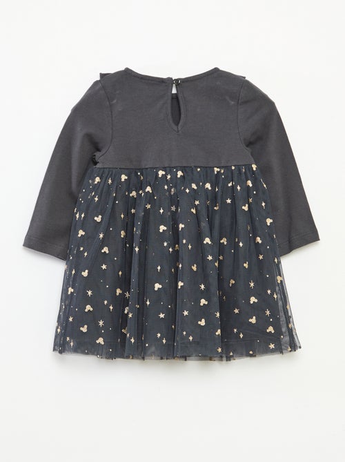 Disney-kerstjurk met fluweelachtige Minnie-print - Kiabi