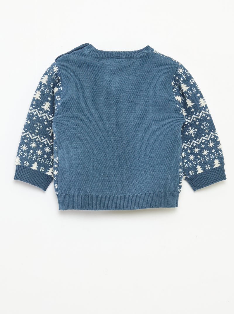 Disney-kersttrui met ingebreid Winnie-motief Blauw - Kiabi