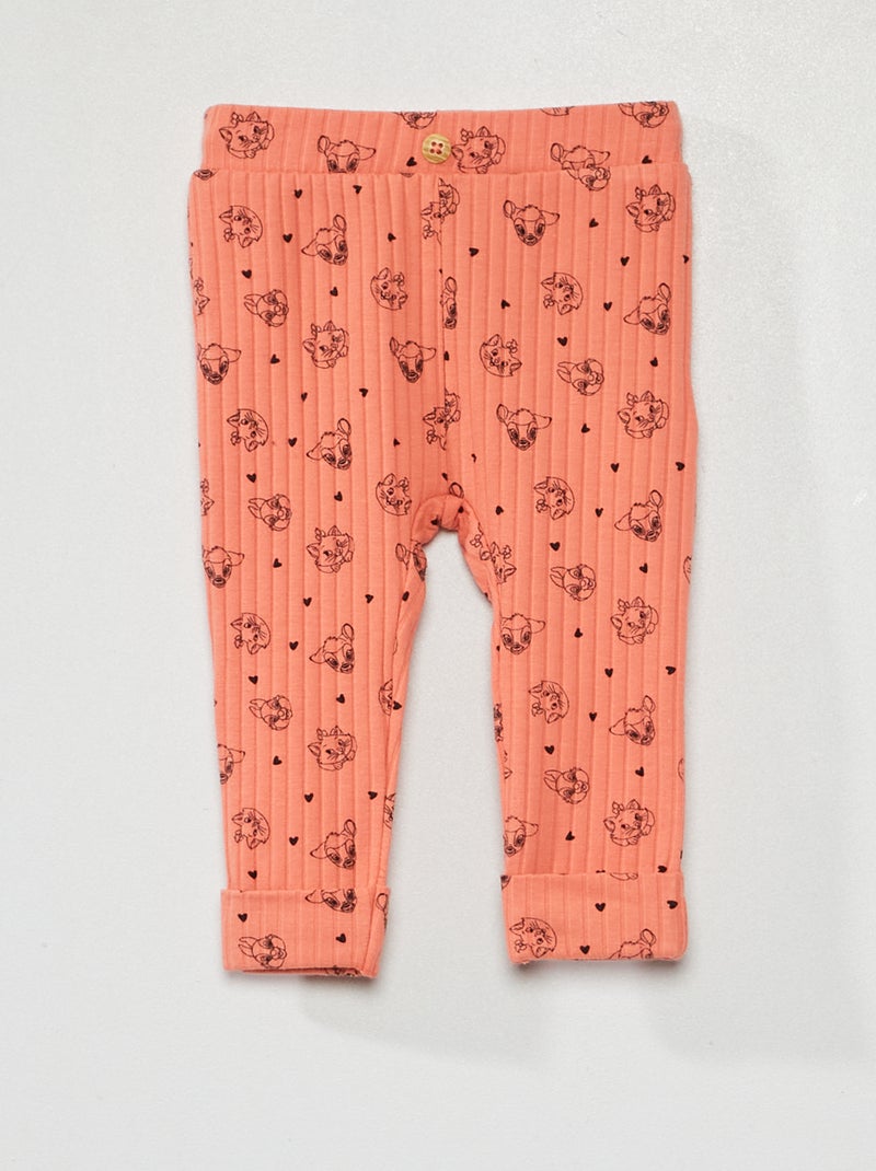 'Disney'-legging van ribstof ROOD - Kiabi