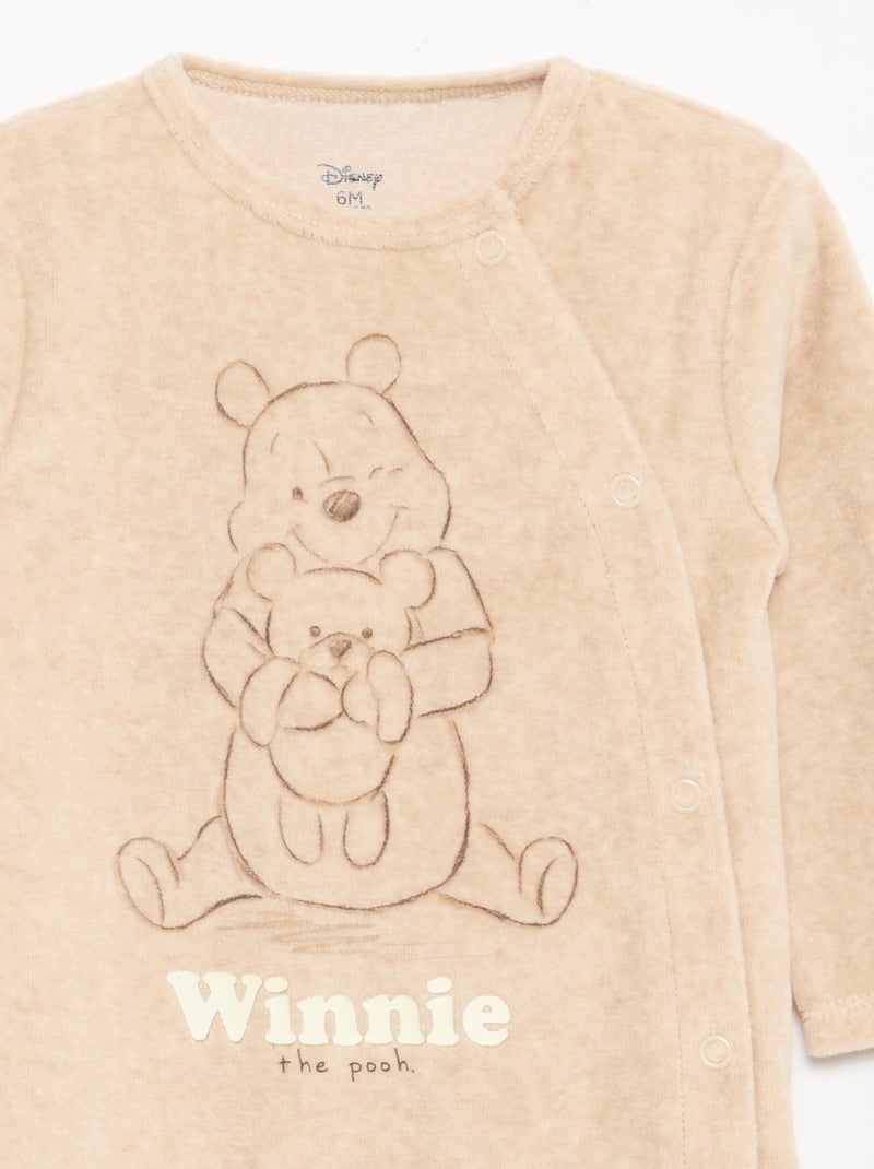 Disney pyjama van velours met lange mouwen Biege - Kiabi