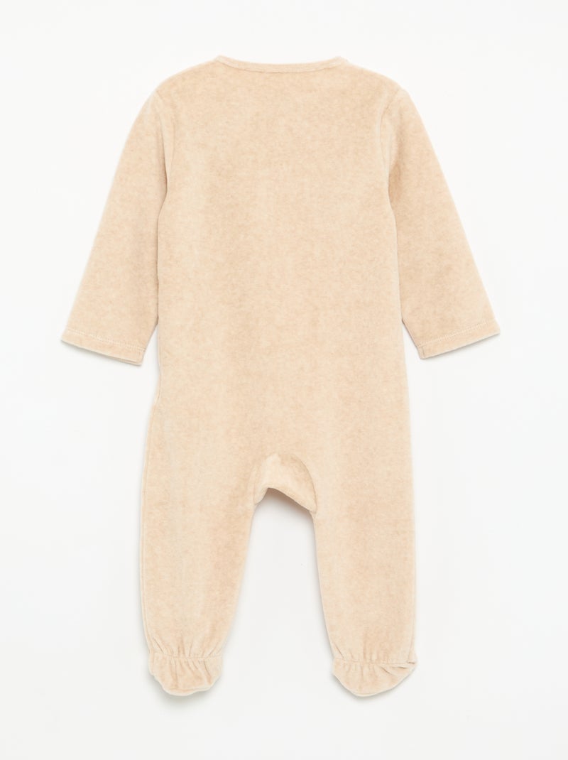 Disney pyjama van velours met lange mouwen Biege - Kiabi