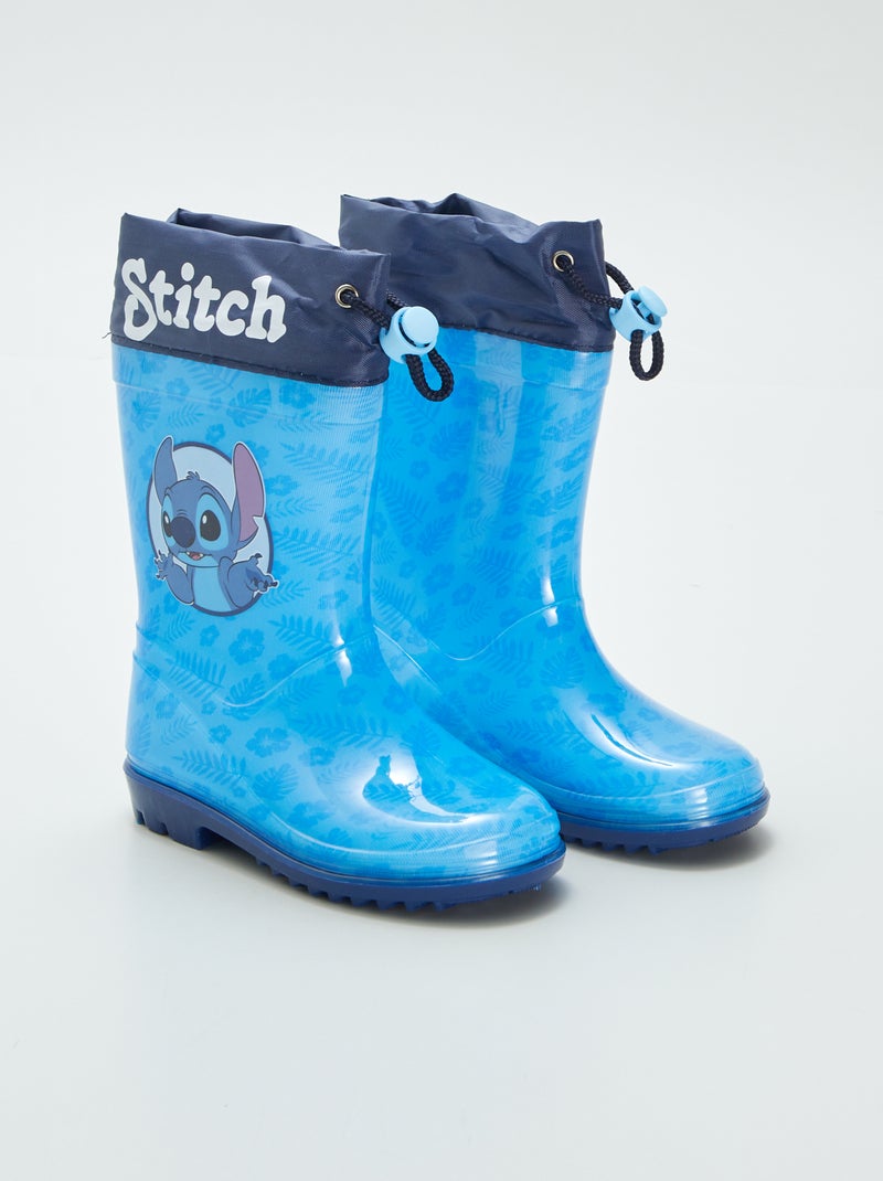 Disney-regenlaarzen met Stitch-print BLAUW - Kiabi