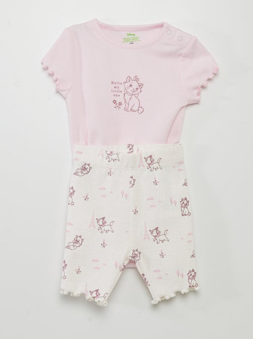 'Disney'-setje - Body met ribbeltextuur + korte legging - Kiabi