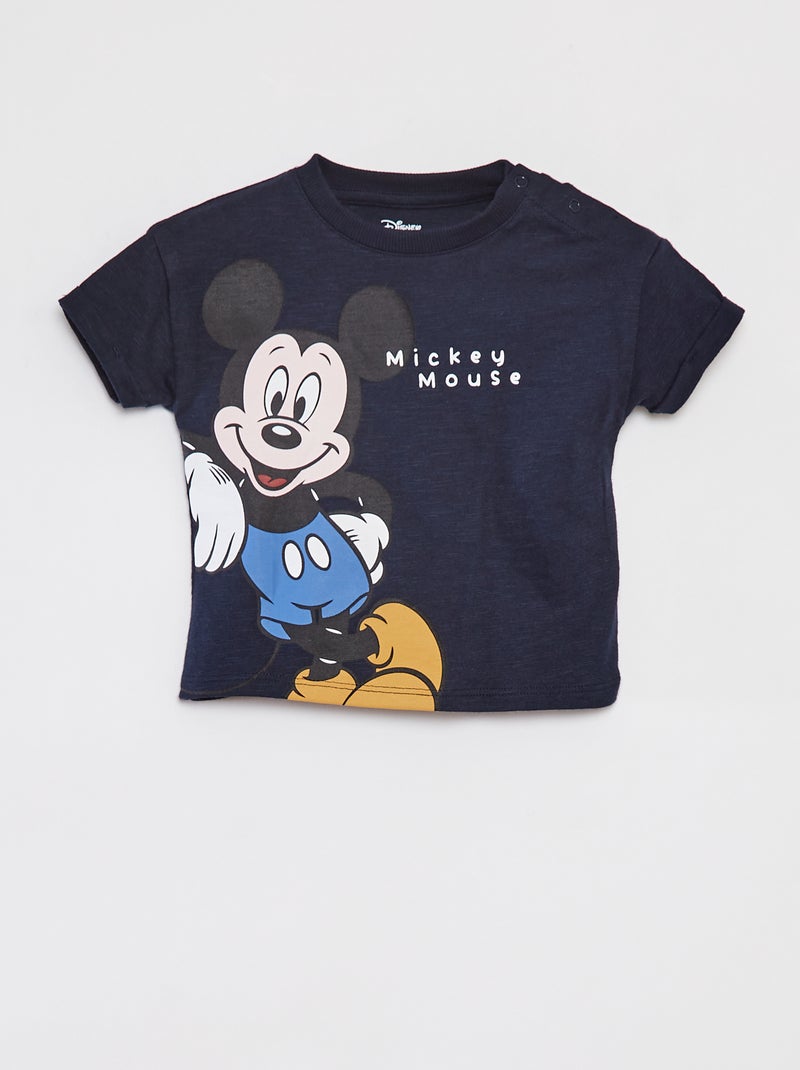 'Disney'-setje - T-shirt + korte salopette met strepen - 2-delig BLAUW - Kiabi