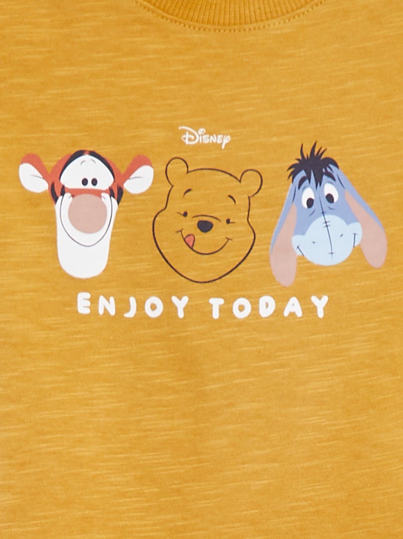 'Disney'-setje - T-shirt + korte salopette met strepen - 2-delig GEEL - Kiabi