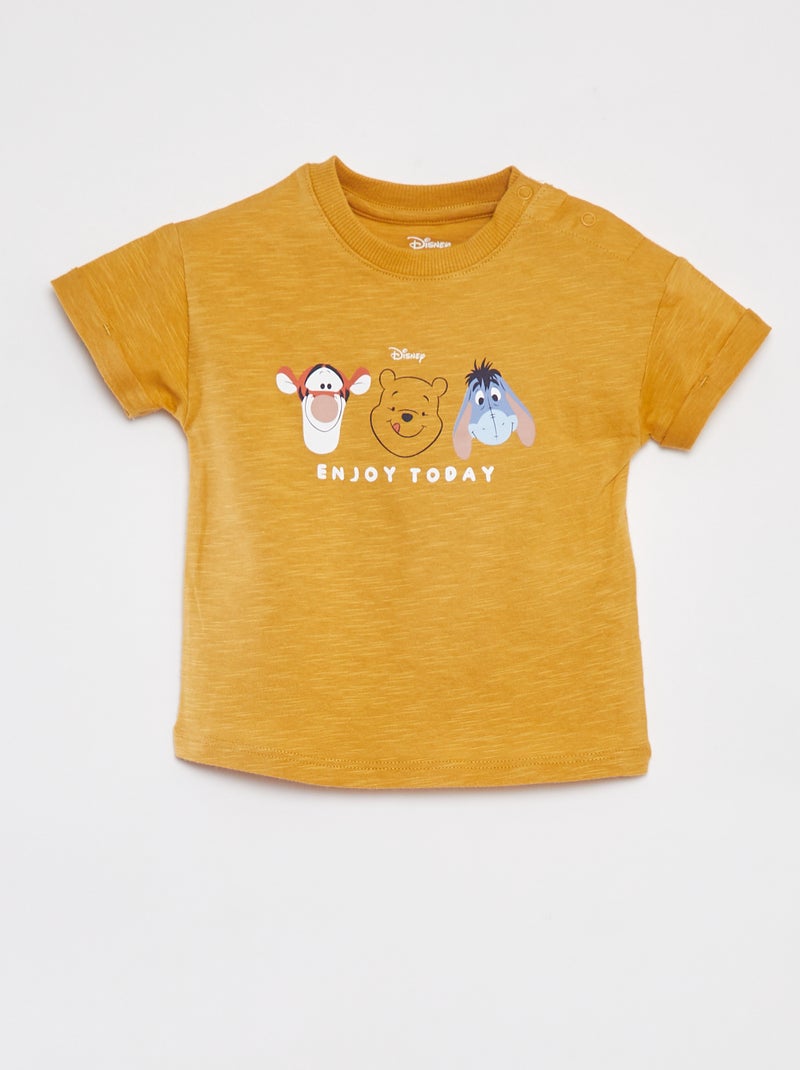 'Disney'-setje - T-shirt + korte salopette met strepen - 2-delig GEEL - Kiabi