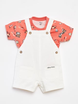 'Disney'-setje - T-shirt + spijkersalopette - 2-delig