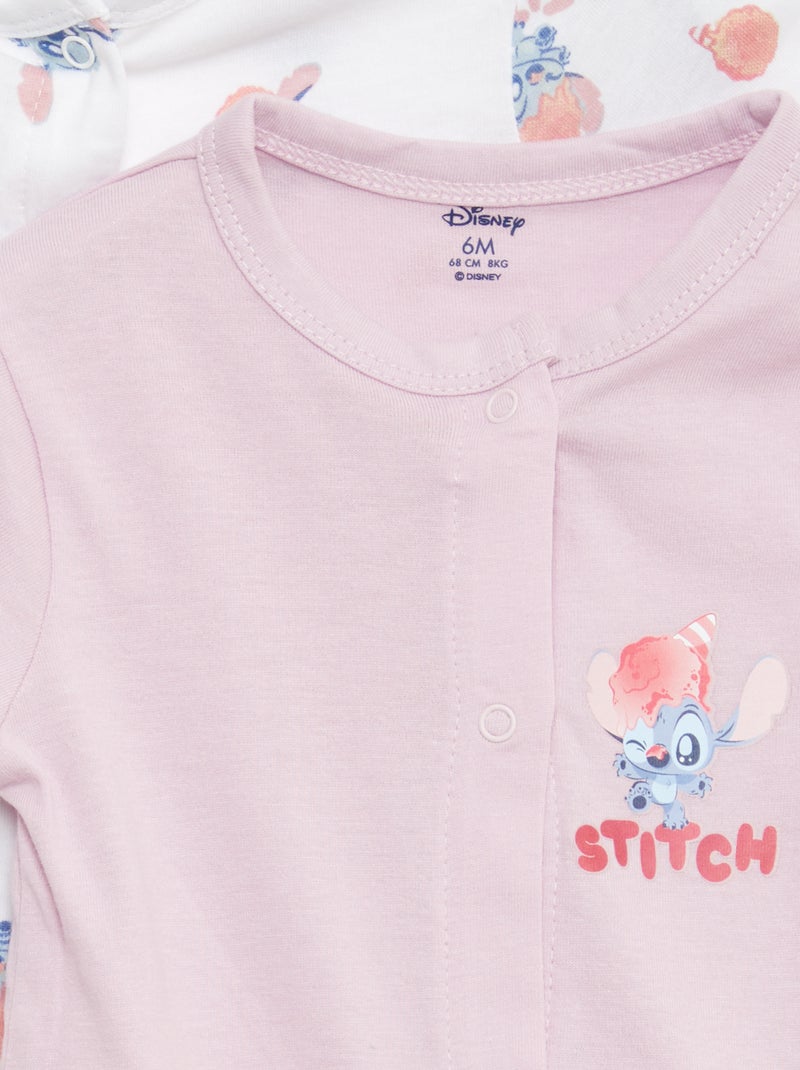 'Disney'-setje met 2 speelpakjes met korte mouw WIT - Kiabi