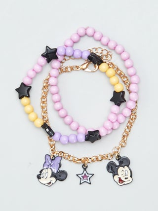 'Disney'-setje met 3 armbanden 'Minnie'