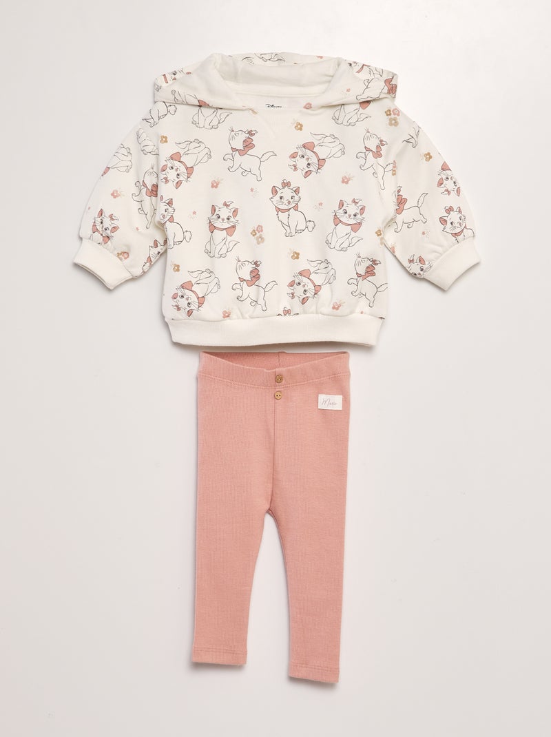 Disney-setje met sweater + legging met print met Marie van de Aristokatten WIT - Kiabi