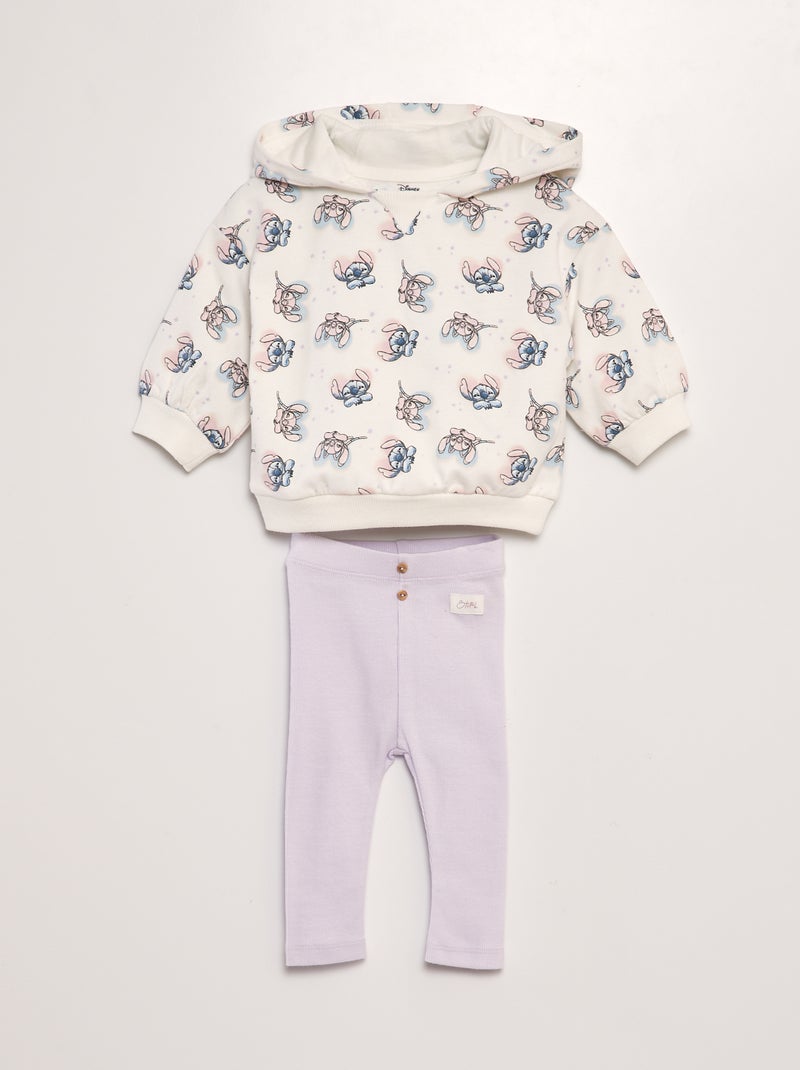 Disney-setje met sweater + legging met Stitch-print WIT - Kiabi