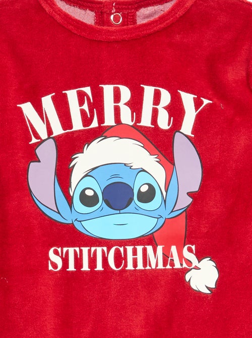 Disney-slaappakje van dikke katoenvelours met Stitch-kerstprint - Kiabi