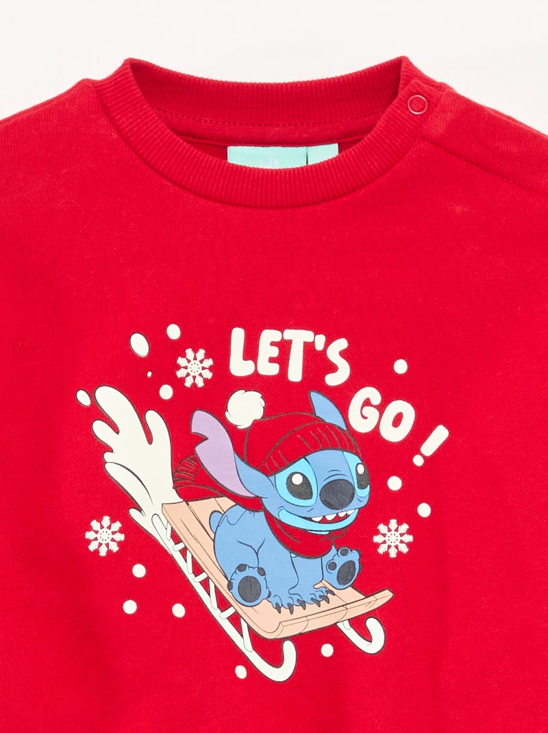 Disney 'Stitch' kerstpyjamaset van katoen Rood - Kiabi