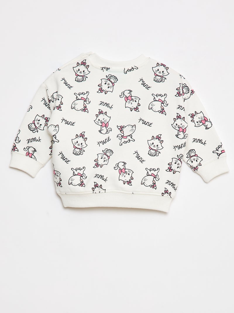 Disney-sweater met drukknoopsluiting op de schouder Wit - Kiabi