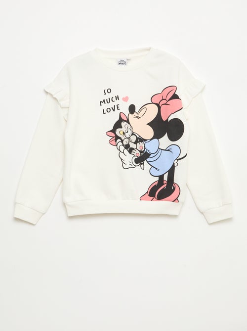 Disney-sweater met Minnie-print en ruches aan de mouwen - Kiabi