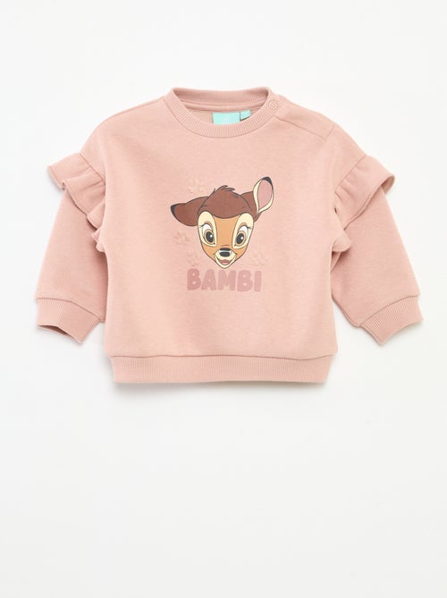 Disney-sweater van joggingstof met ruches en Bambi-print - Kiabi
