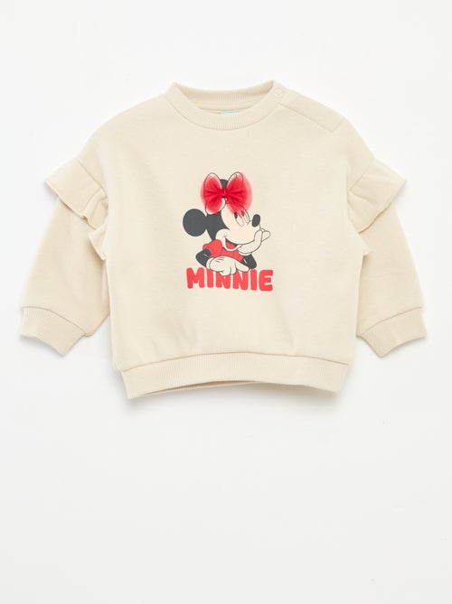 Disney-sweater van joggingstof met ruches en Minnie-print - Kiabi