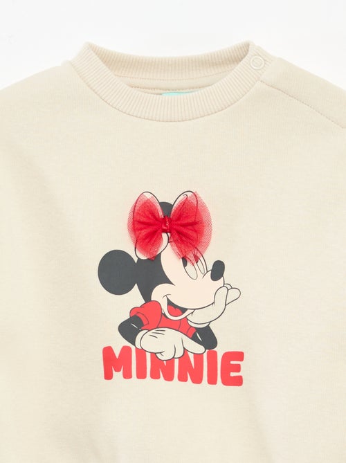 Disney-sweater van joggingstof met ruches en Minnie-print - Kiabi